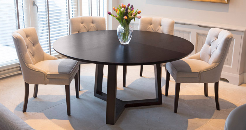 Black stained sales oak dining table